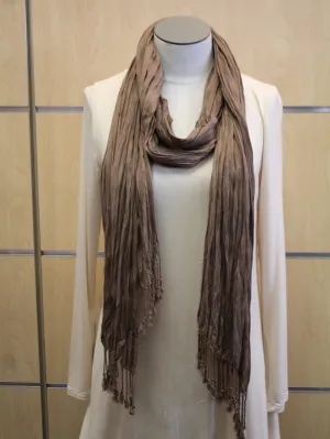 Look By M | Wrap Brown Fringe Scarf