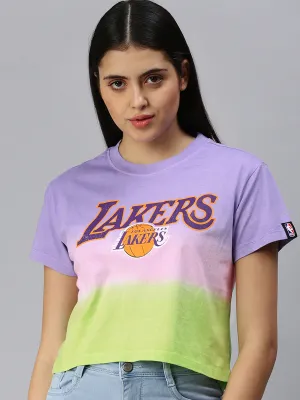 Los Angeles Lakers: Tie & Dye Crop Top - Purple