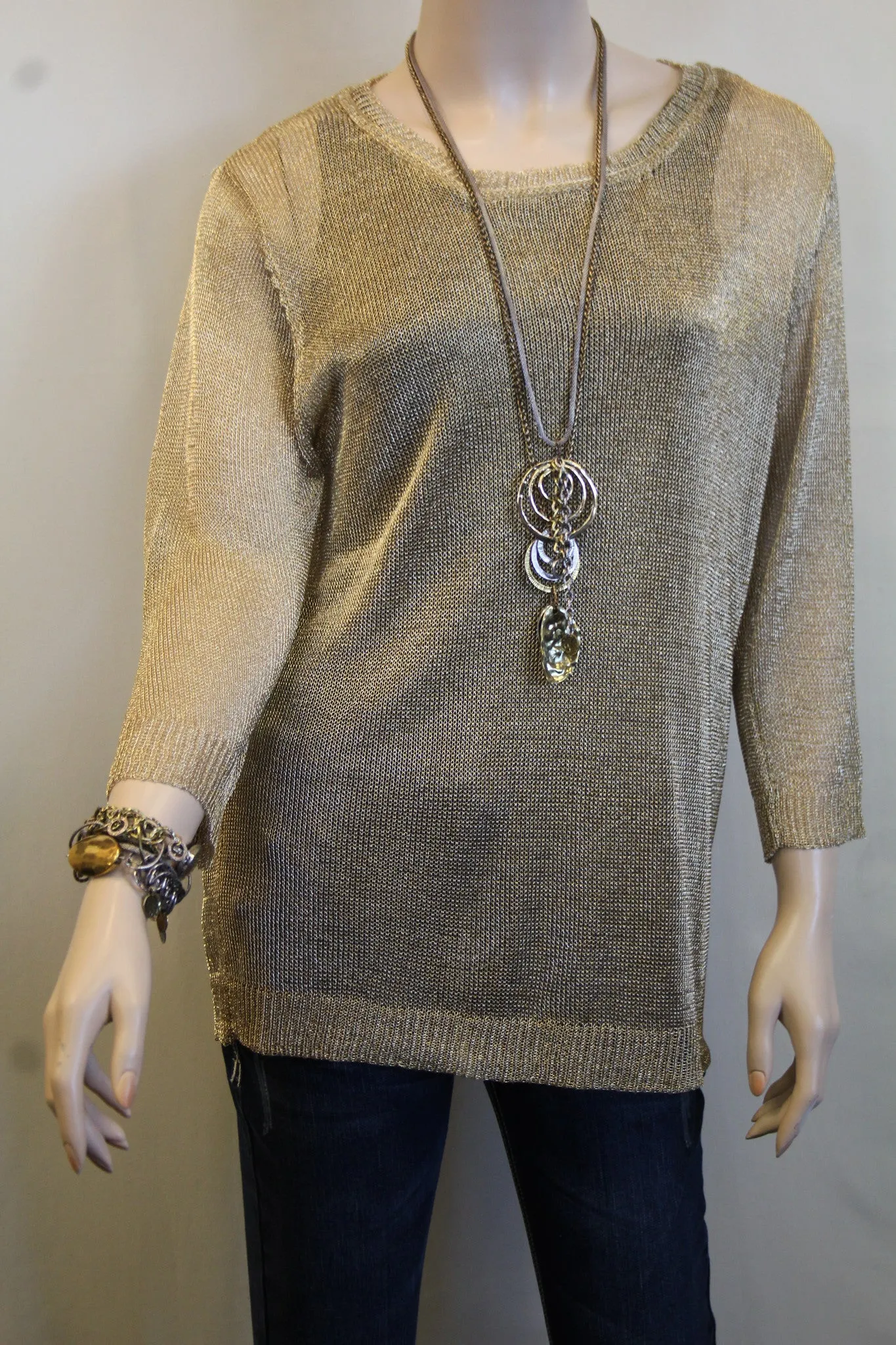 Lumiere | Metallic Sweater Gold