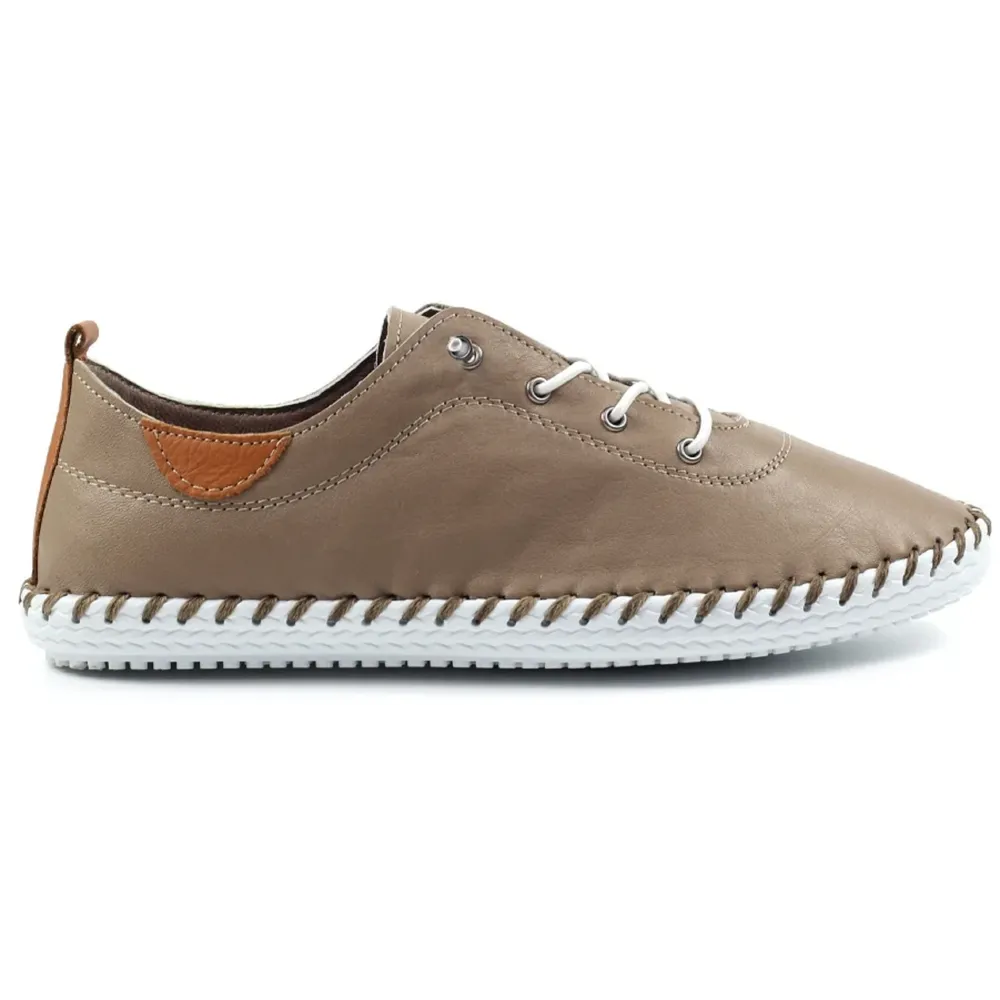 Lunar St Ives Taupe Leather Shoes