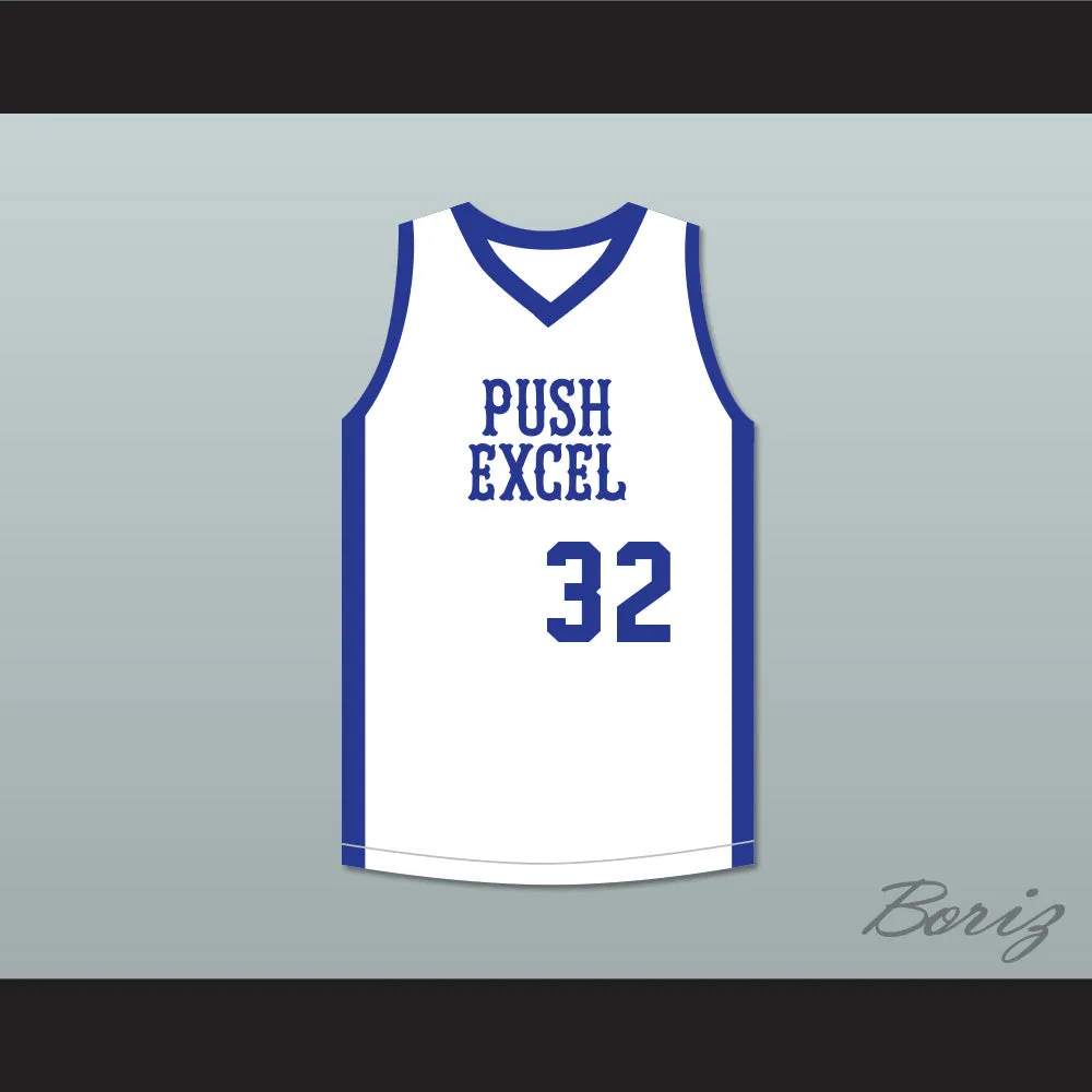 Magic Johnson 32 Push Excel Pro Basketball Classic White Basketball Jersey 1985 Charity Event