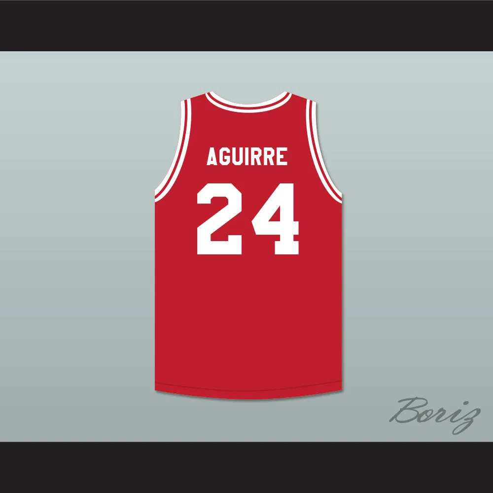 Mark Aguirre 24 Push Excel Pro Basketball Classic Red Basketball Jersey 1988 Charity Event