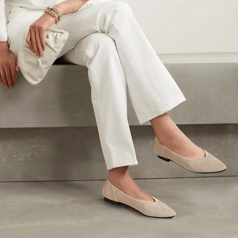 Mason | Women's Flats Shoes Pointed Toe Knit Ballet Comfortable Dressy Slip On Flat