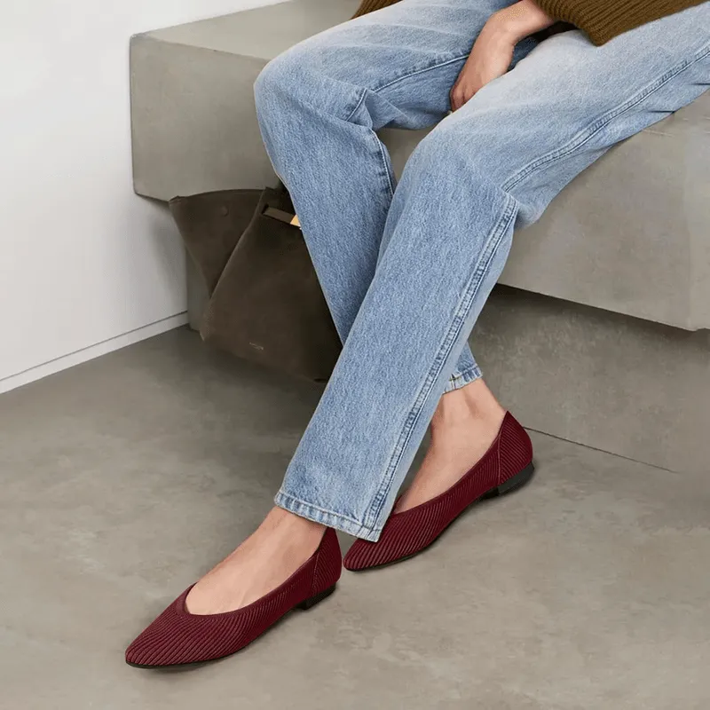 Mason | Women's Flats Shoes Pointed Toe Knit Ballet Comfortable Dressy Slip On Flat