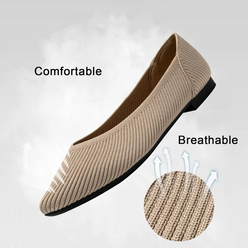 Mason | Women's Flats Shoes Pointed Toe Knit Ballet Comfortable Dressy Slip On Flat