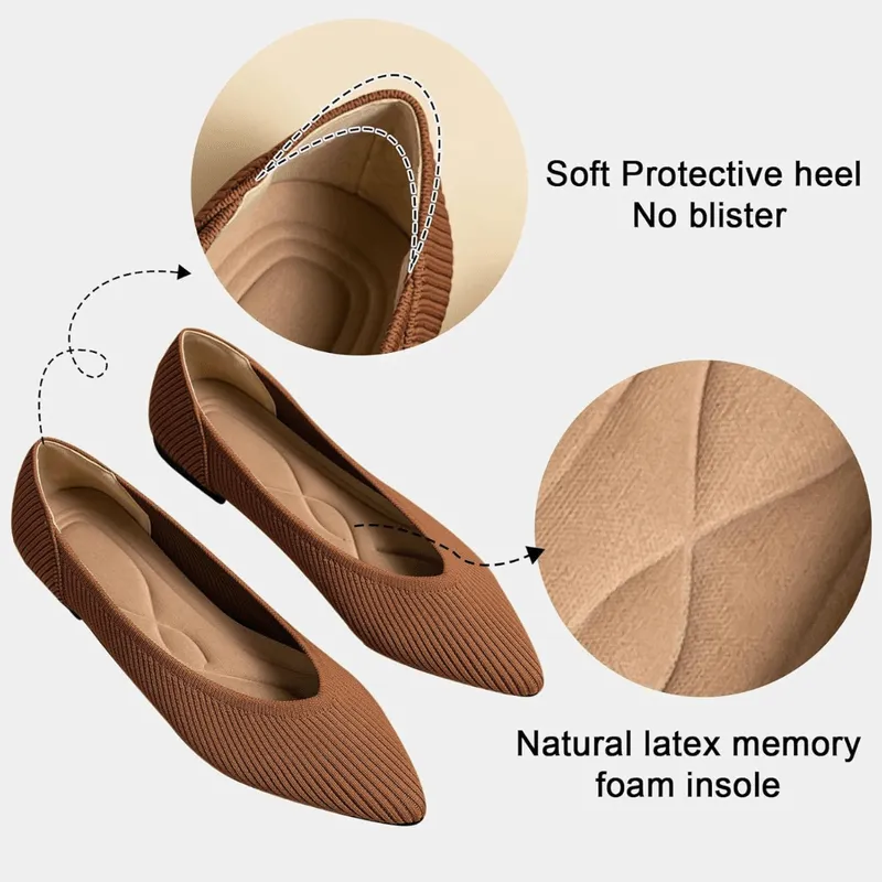 Mason | Women's Flats Shoes Pointed Toe Knit Ballet Comfortable Dressy Slip On Flat