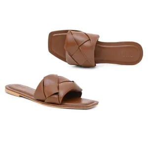 Messina Tan Flats For Women