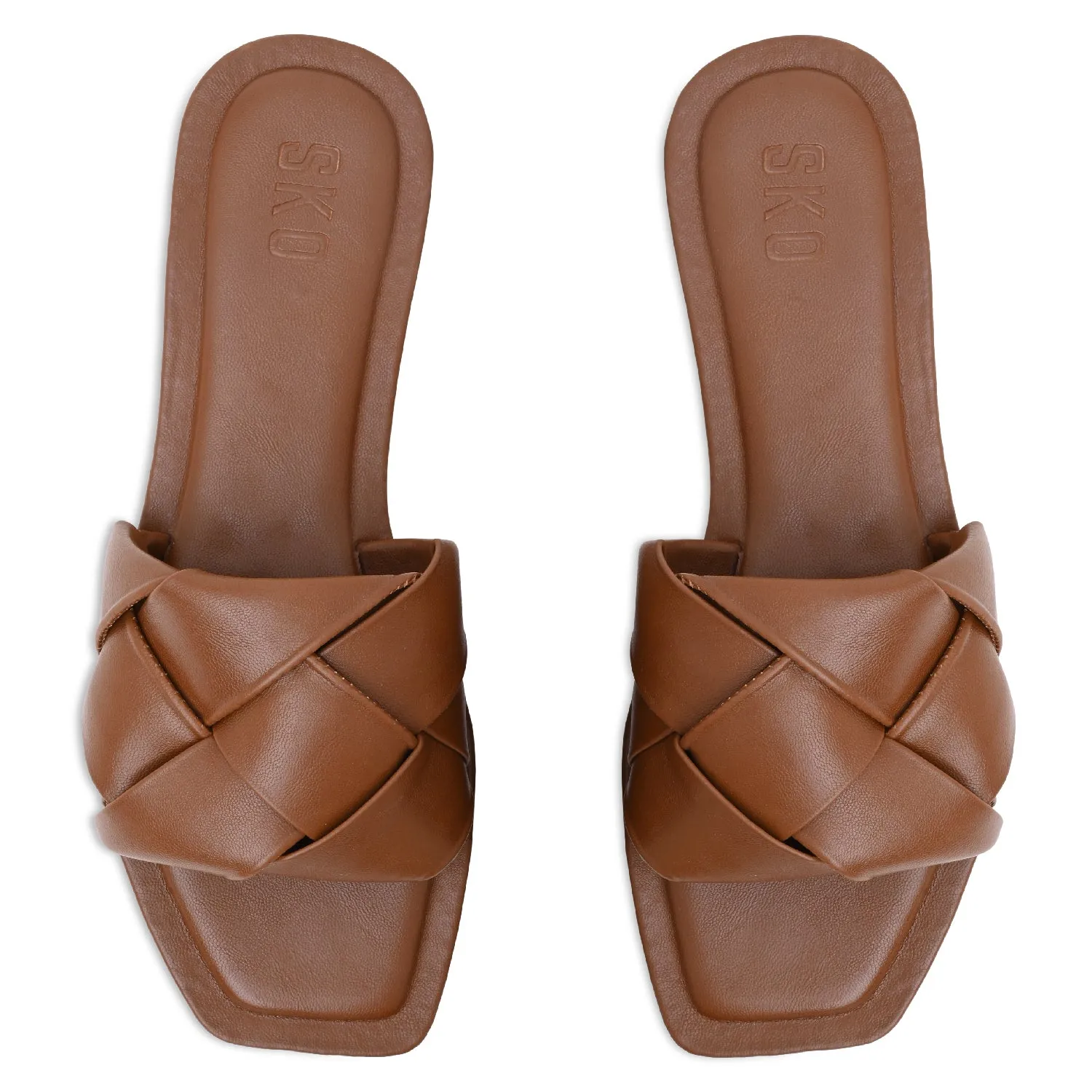 Messina Tan Flats For Women