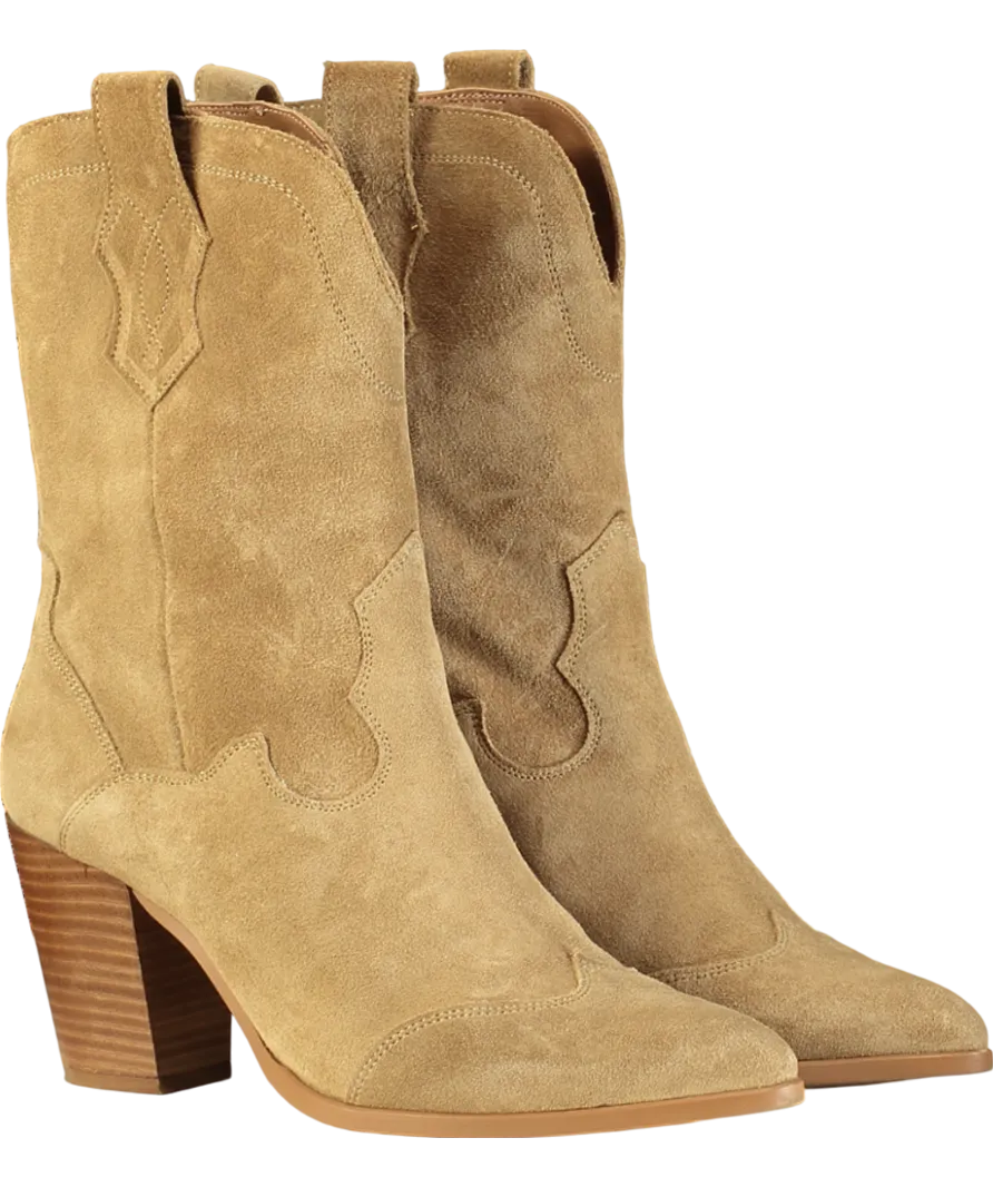 Mint Velvet Beige Cowboy Ankle Boot UK 8 EU 41 👠