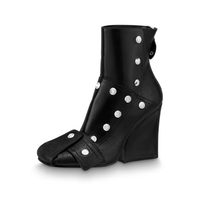Mixed Color  Short Ankle Boots