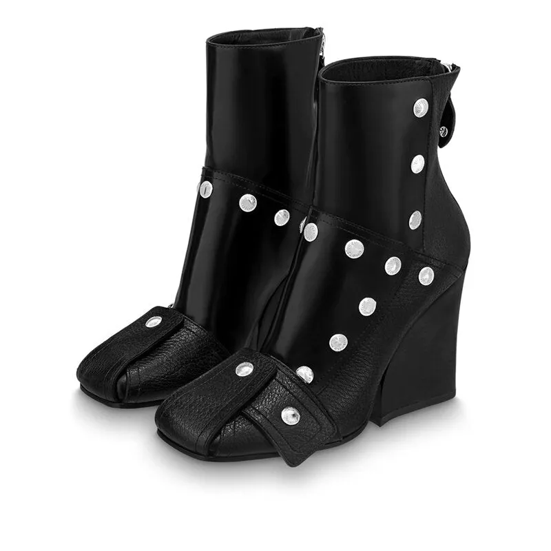 Mixed Color  Short Ankle Boots