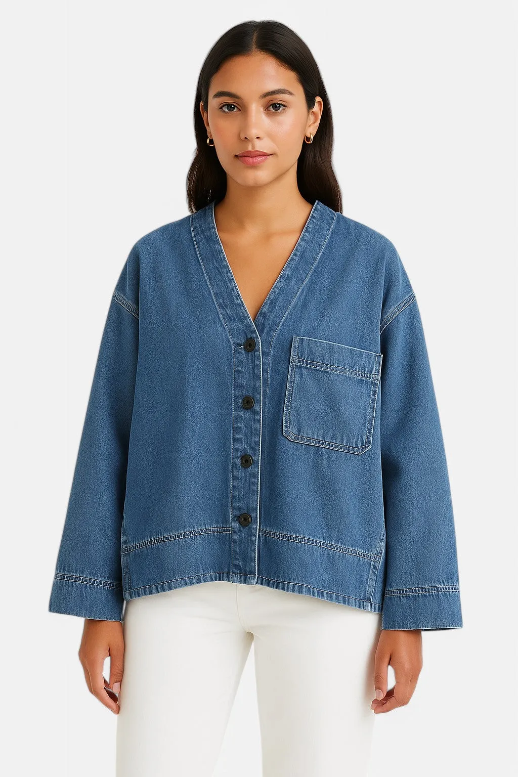 Monacogents | Long Sleeve Denim Women's Blouse