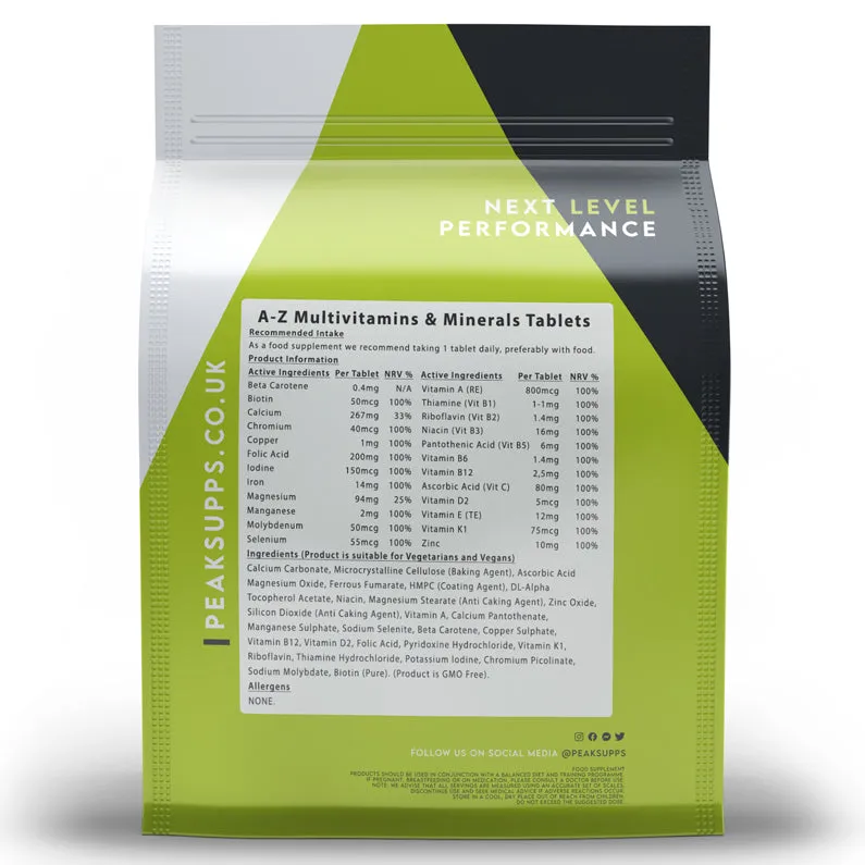 Multi Vitamins & Minerals A-Z Tablets