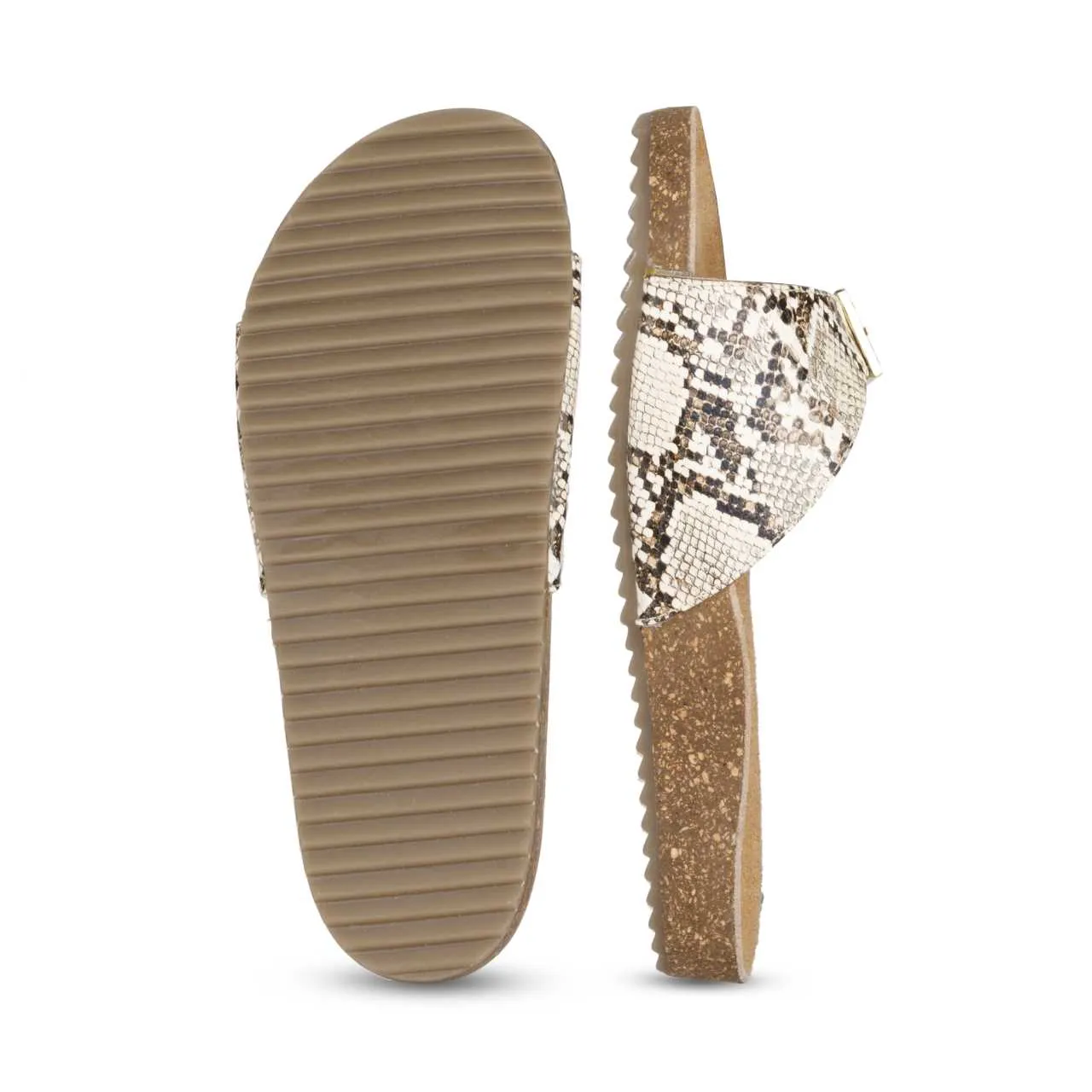 Navi Beige Snake Comfort Slipons