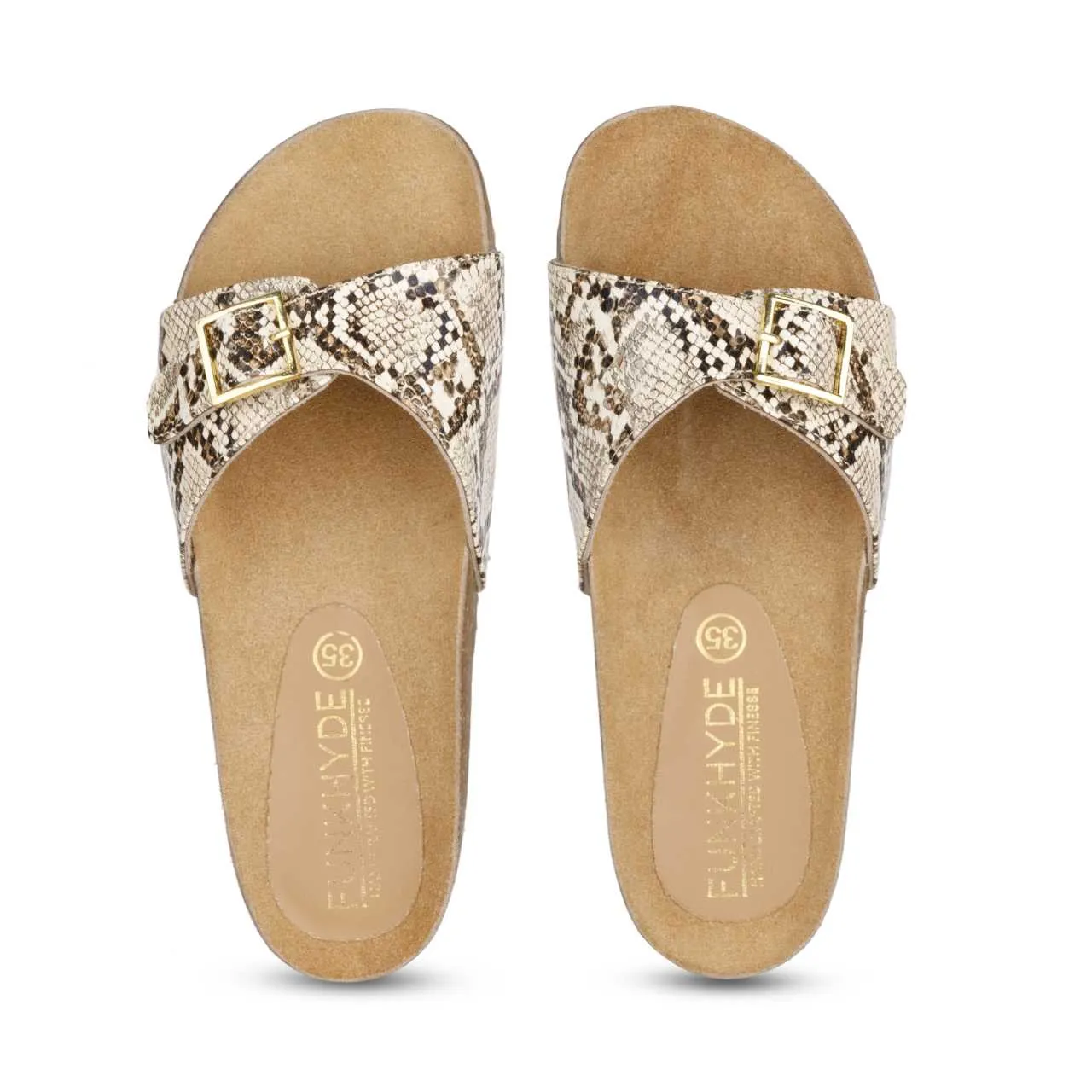 Navi Beige Snake Comfort Slipons