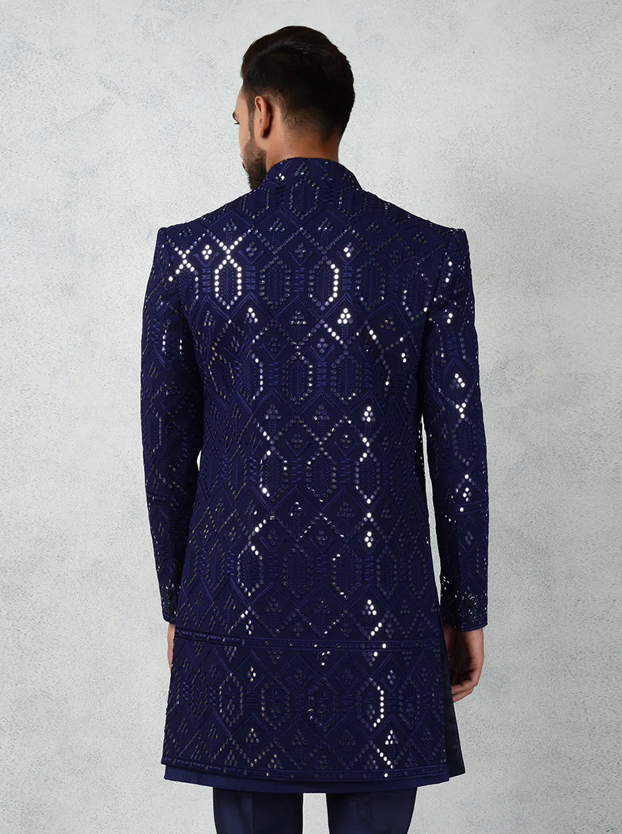 Navy Blue Indowestern | Azania