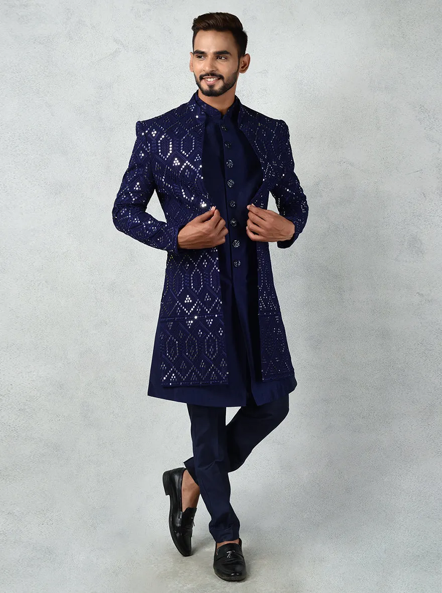 Navy Blue Indowestern | Azania