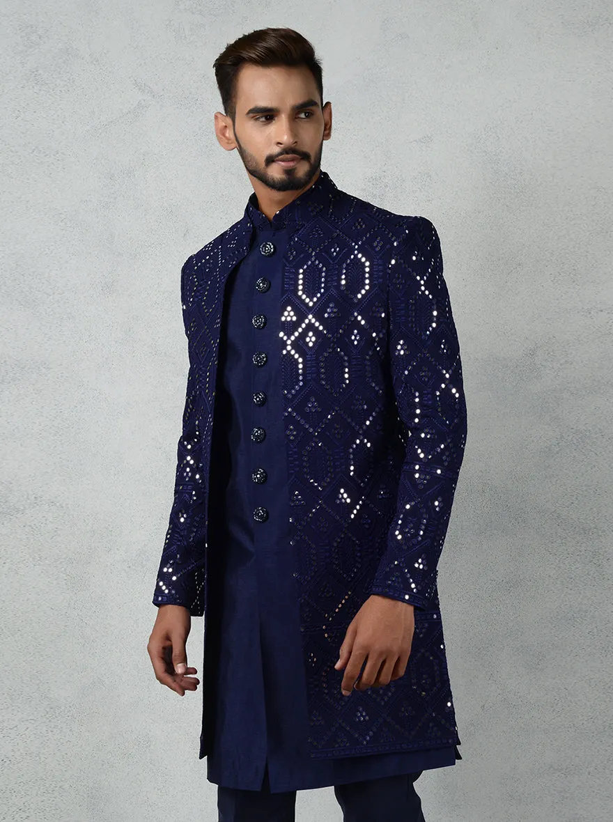 Navy Blue Indowestern | Azania