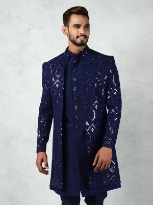 Navy Blue Indowestern | Azania