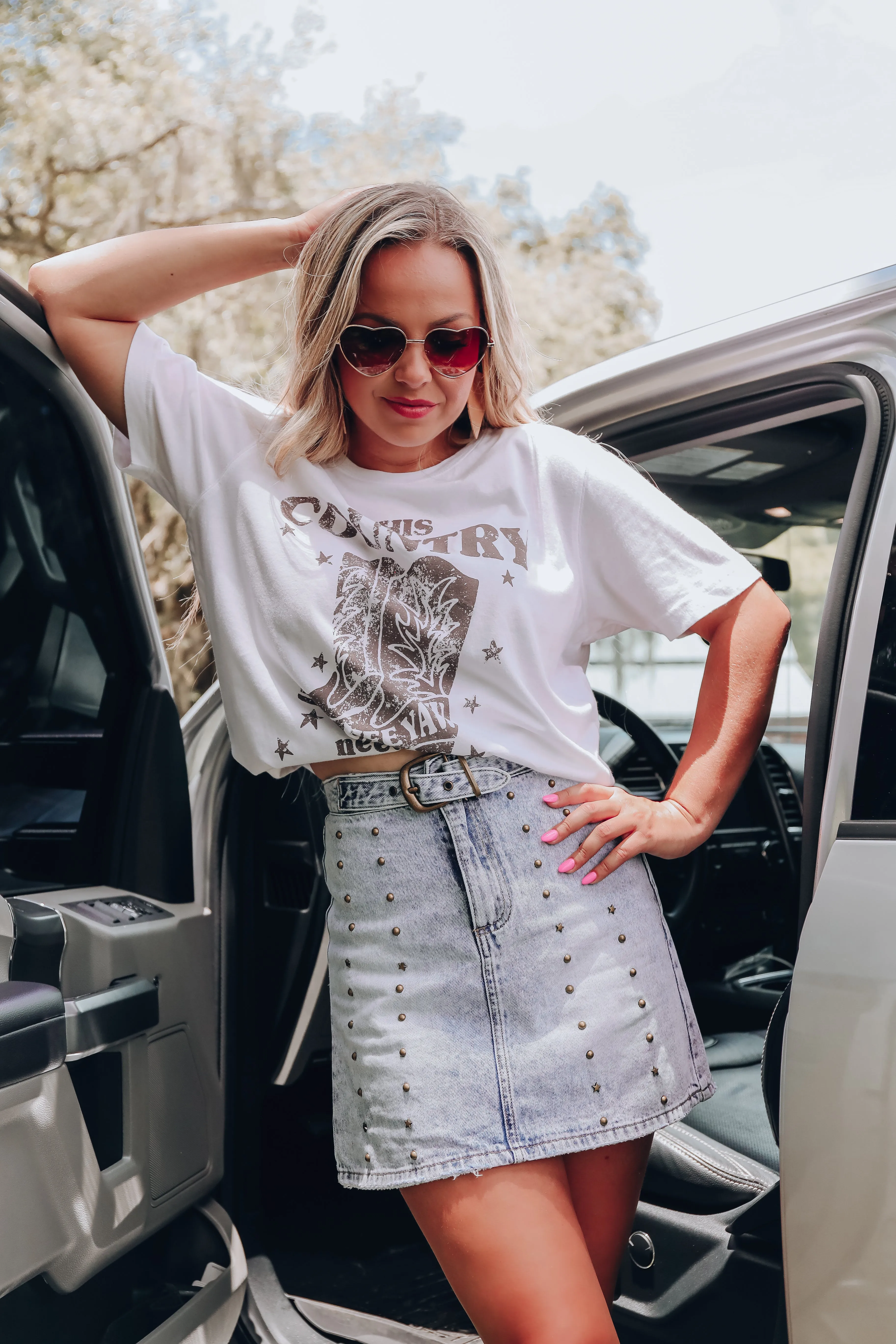 Need More Cowboys Graphic Tee - White