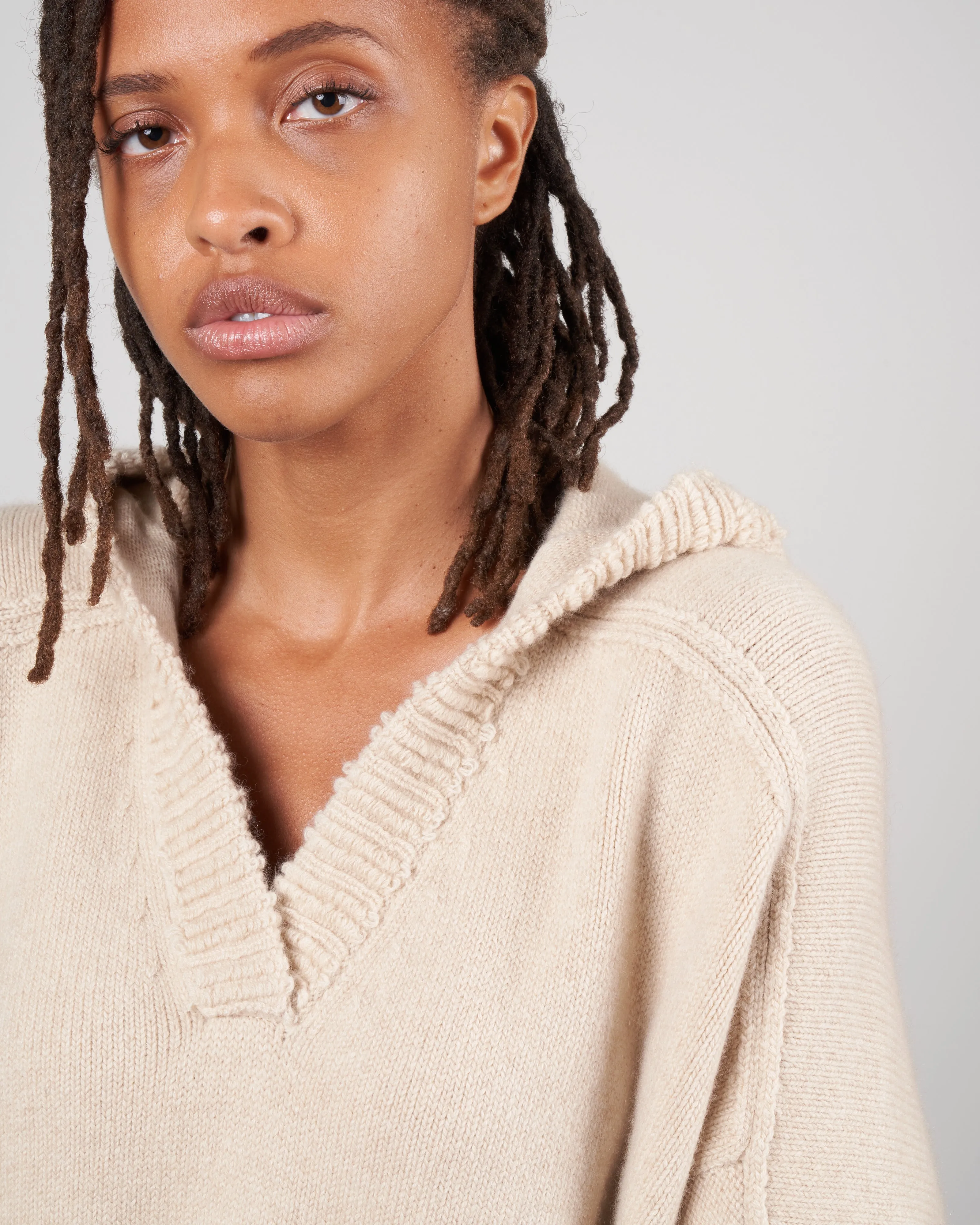 neo loop poncho - sand eco cashmere