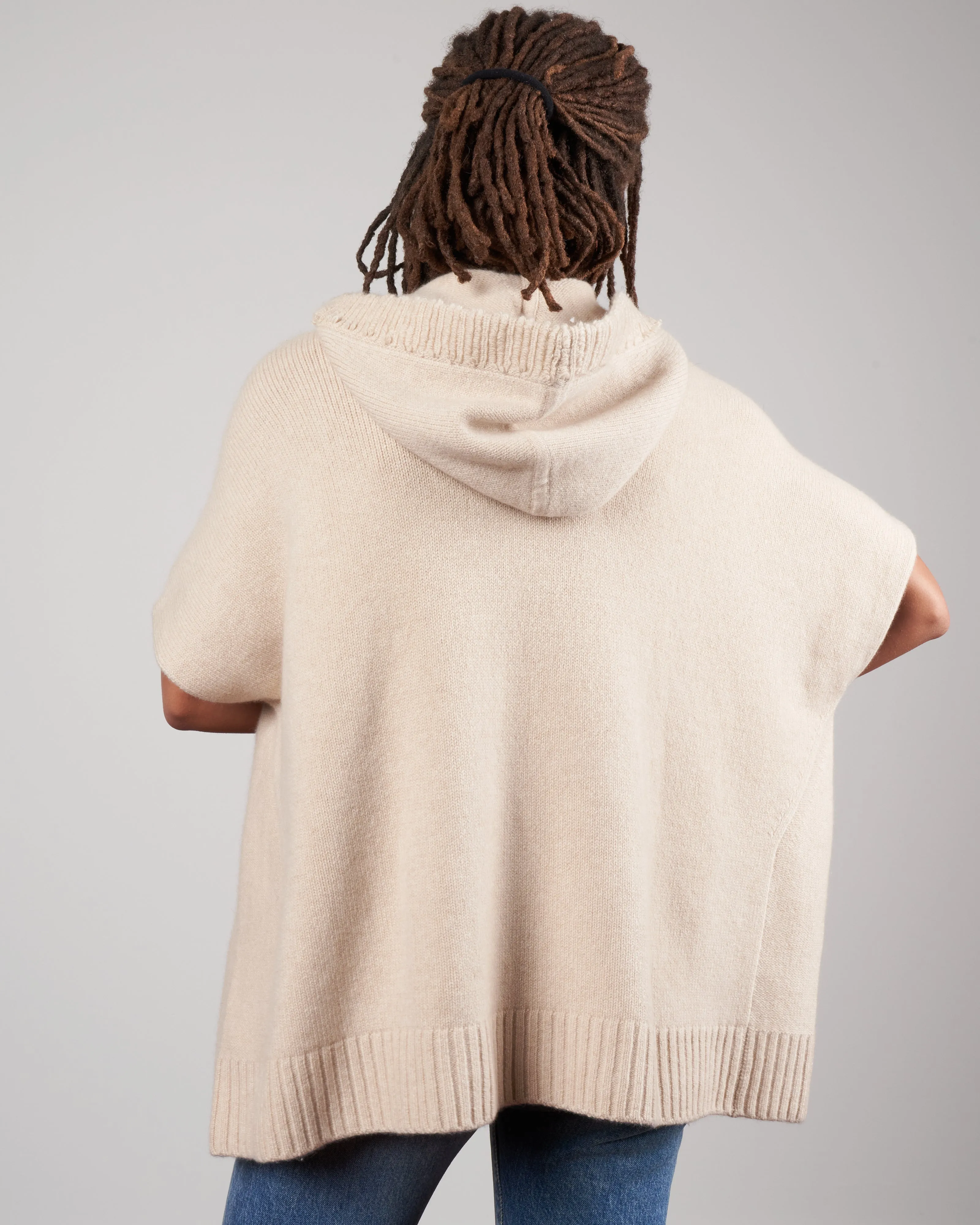 neo loop poncho - sand eco cashmere