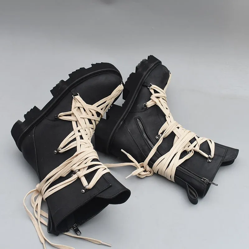 New British Style Thick-soled  Boots Woman