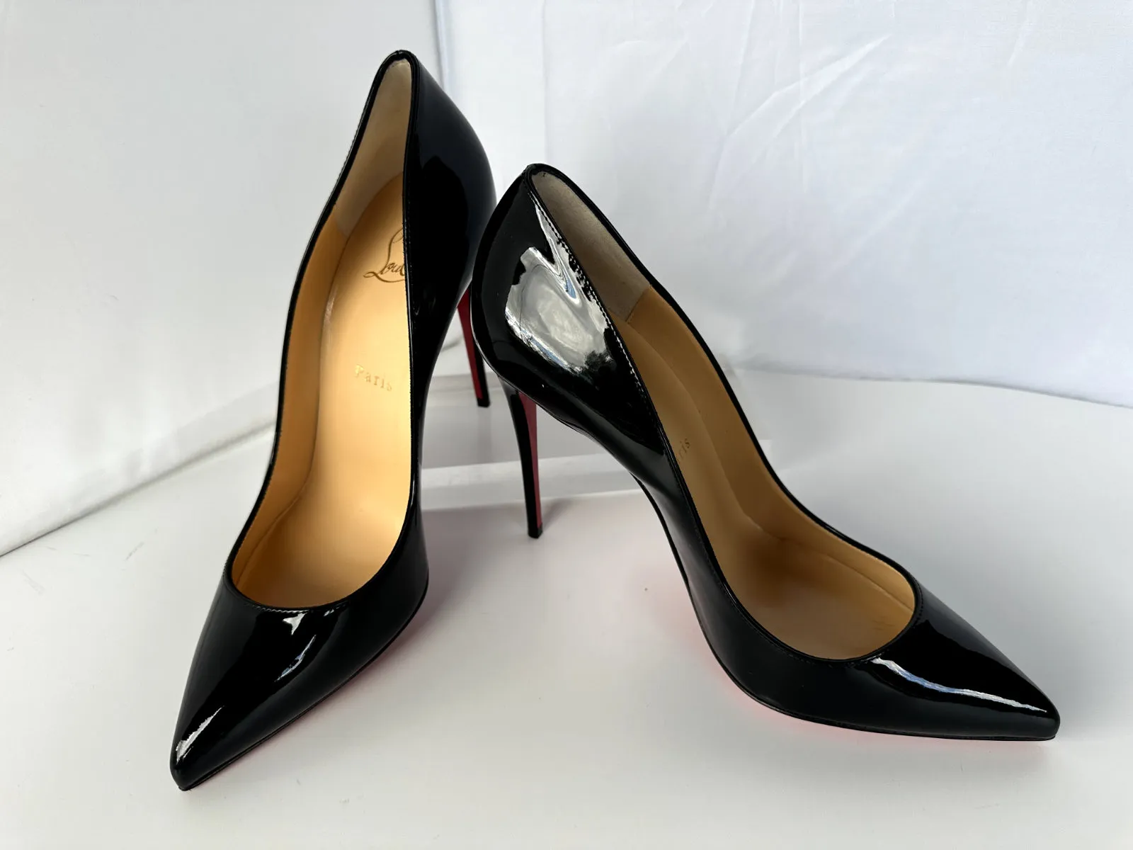 New Christian Louboutin Shoes so Kate 120MM Pumps Size 39 Black Patent Leather