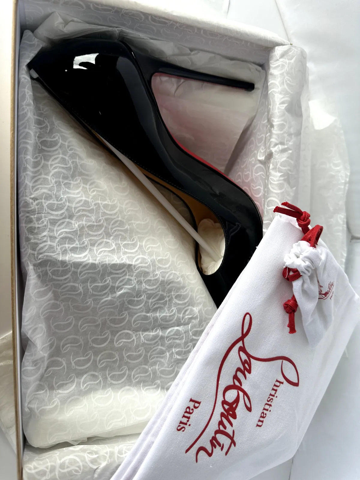 New Christian Louboutin Shoes so Kate 120MM Pumps Size 39 Black Patent Leather
