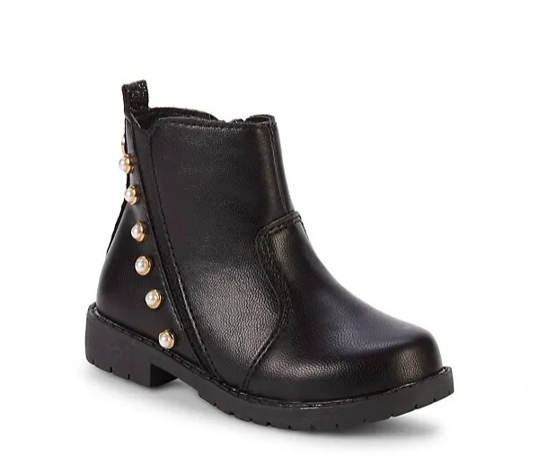 Nicole Miller Little Girl's Black Studded Booties