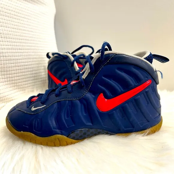 Nike air LITTLE POSITE PRO GS USA blue red basketball high top sneaker