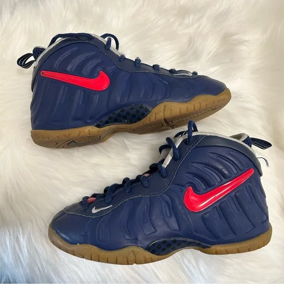 Nike air LITTLE POSITE PRO GS USA blue red basketball high top sneaker