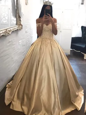 Off the Shoulder Floral Prom Dress Princess Evening Dresses