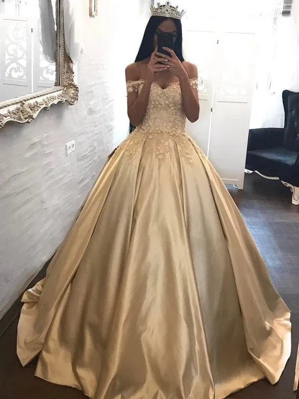 Off the Shoulder Floral Prom Dress Princess Evening Dresses