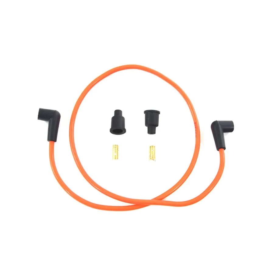 Orange 7mm Universal Spark Plug Wire Kit - Black Ends