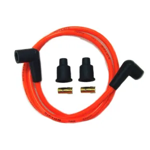 Orange 7mm Universal Spark Plug Wire Kit - Black Ends