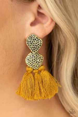 Paparazzi Tenacious Tassel Earrings Yellow