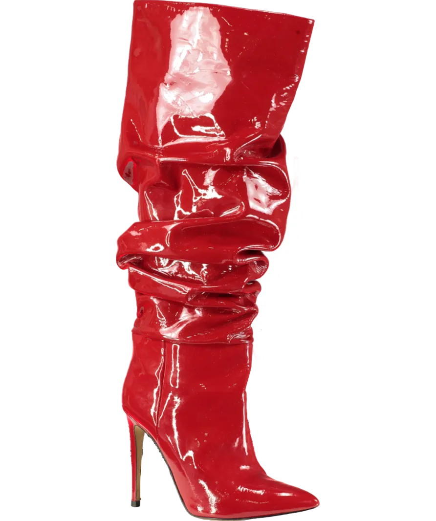 Paris Texas Red 110mm Patent-leather Slouchy Boots UK 7 EU 40 👠