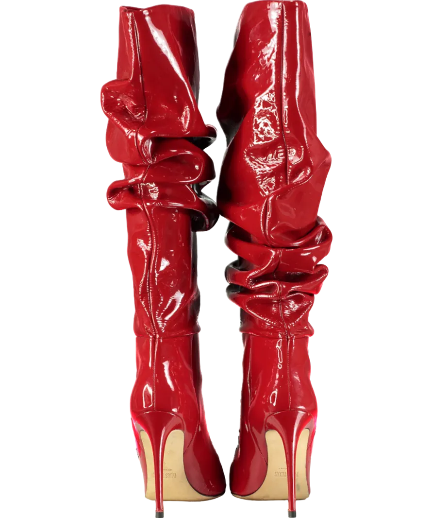 Paris Texas Red 110mm Patent-leather Slouchy Boots UK 7 EU 40 👠
