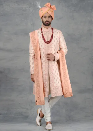 Peach Sherwani | Siddhesh Chauhan