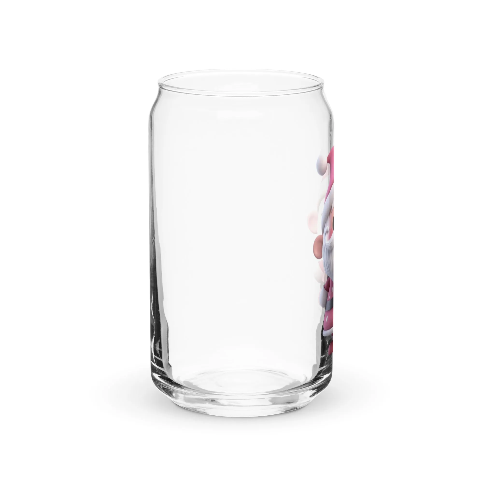 Pink Santa Claus SANTA001 Can-Shaped Glass