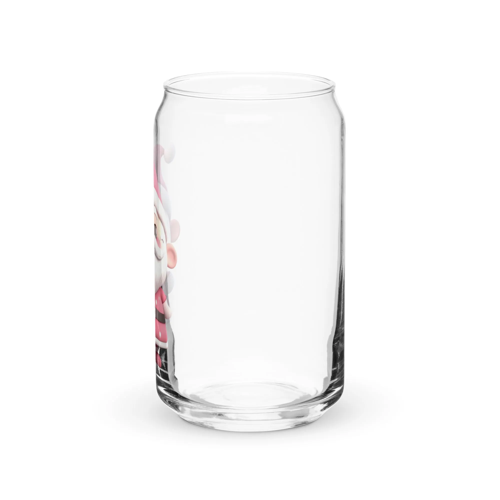 Pink Santa Claus SANTA001 Can-Shaped Glass