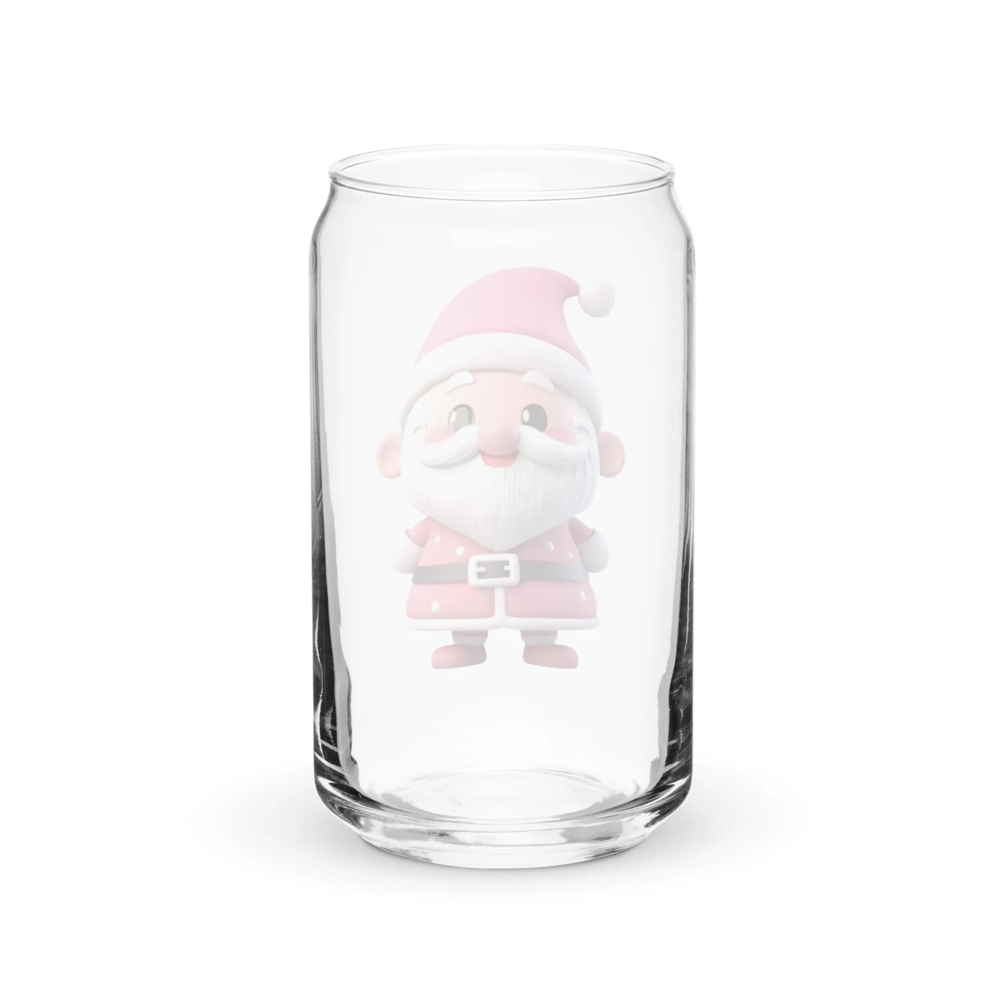 Pink Santa Claus SANTA001 Can-Shaped Glass
