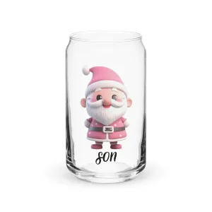 Pink Santa Claus (Son) SANTA004 Can-Shaped Glass