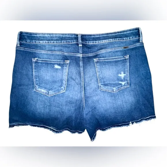 Plus Size NWOT 24W KanCan Mid Rise Released Frayed Hem 4in Short