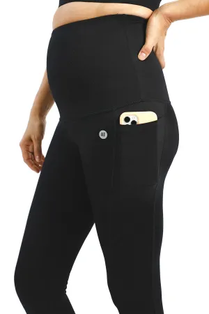Postpartum Recovery 7/8 Length Legging with Pockets - Black