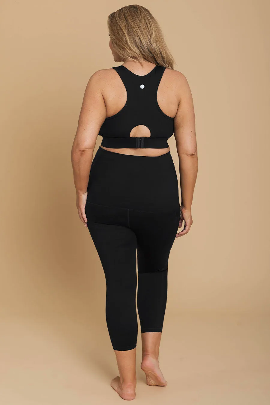 Postpartum Recovery 7/8 Length Legging with Pockets - Black