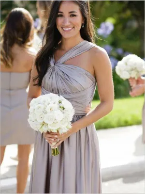 Princess Sleeveless Satin Bridesmaid Dresses Floor Length