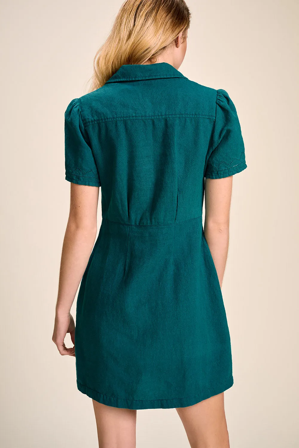REEF - Robe émeraude en coton lin