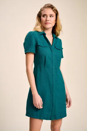 REEF - Robe émeraude en coton lin